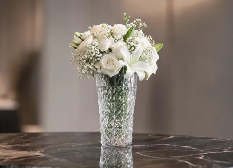 Crystal vase centerpiece