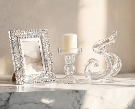 Home decor crystal vignette